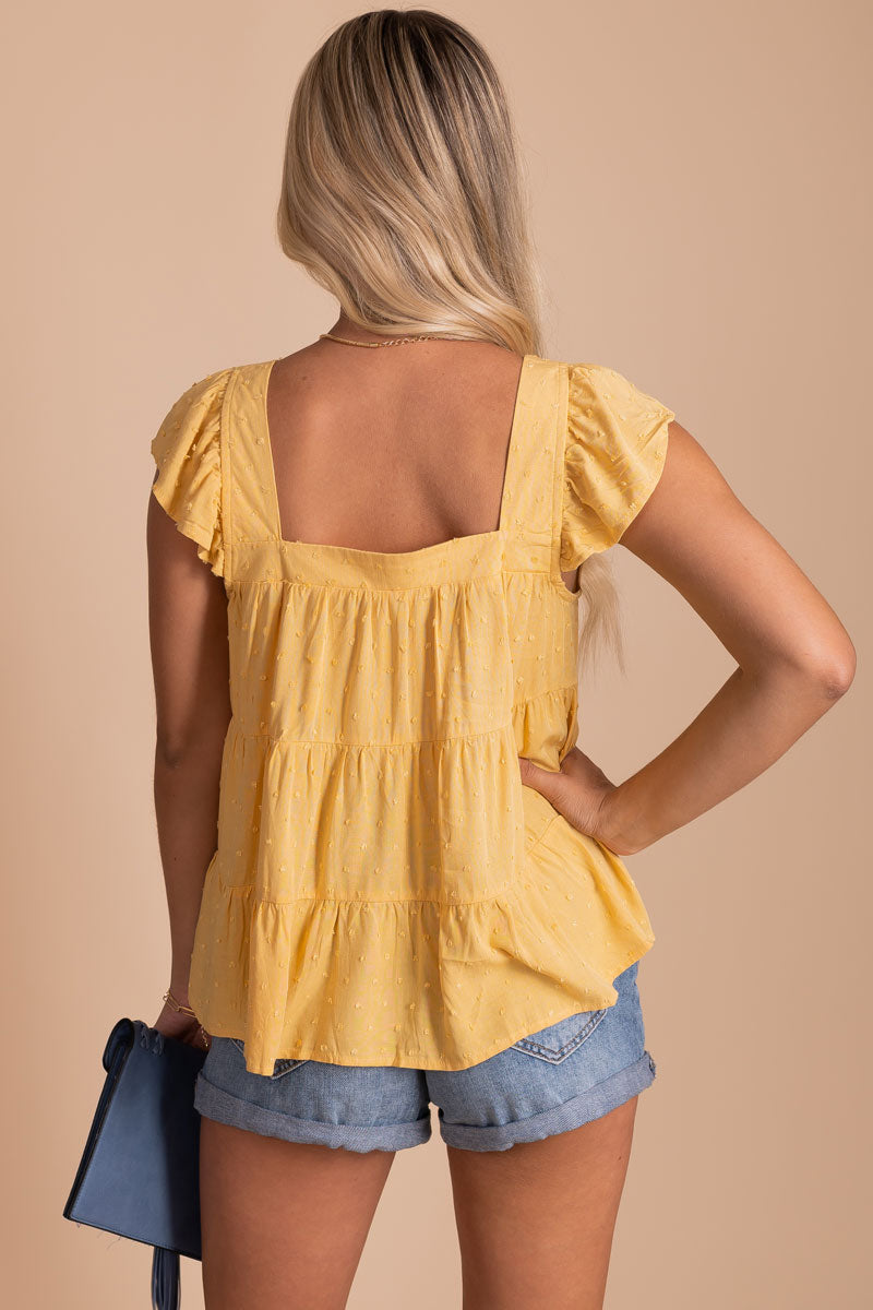 women's boutique yellow top
