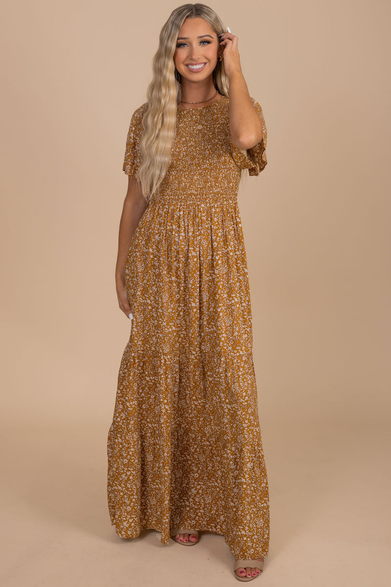 women's boutique yellow floral special occassion maxi dress