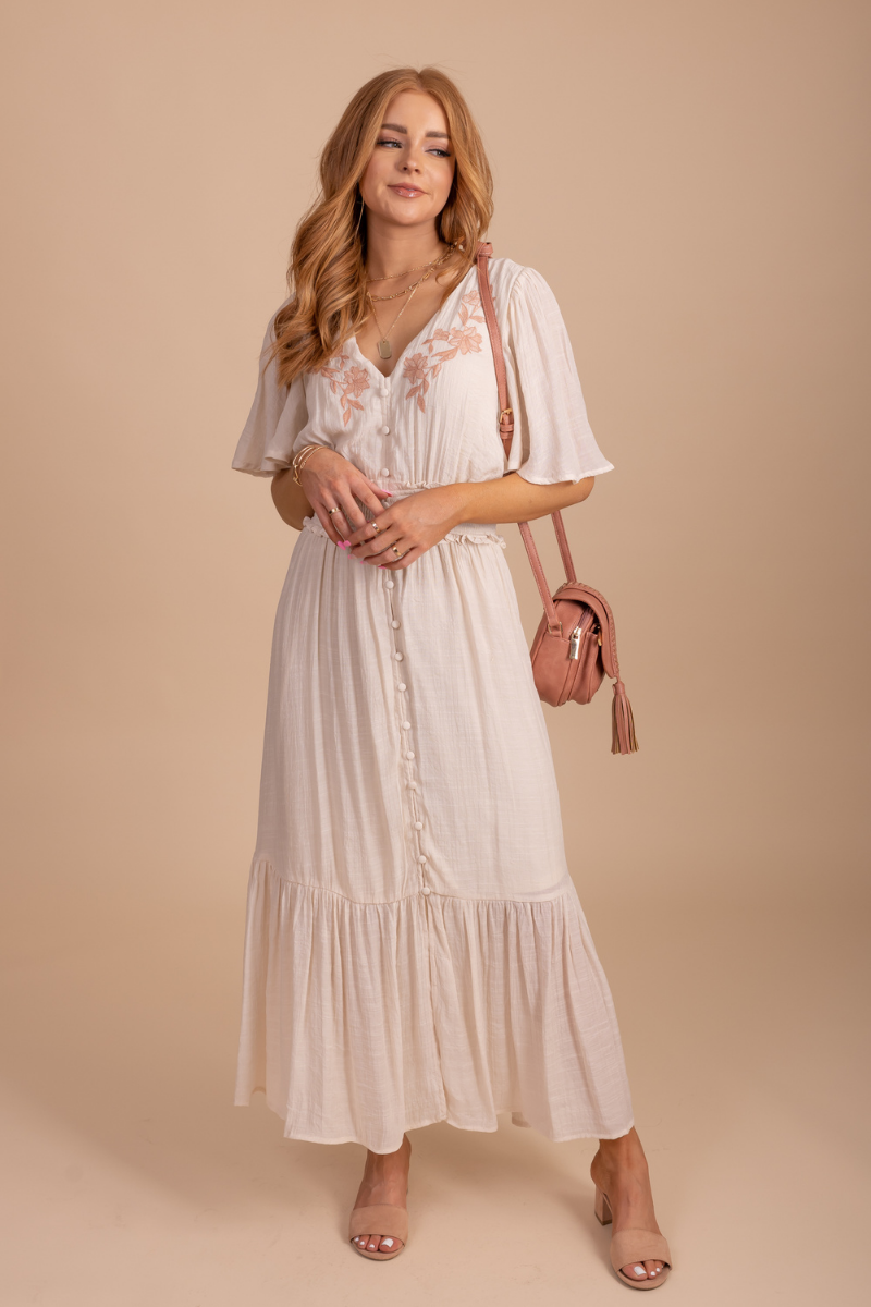 You Are My Smile Embroidery Maxi Dress